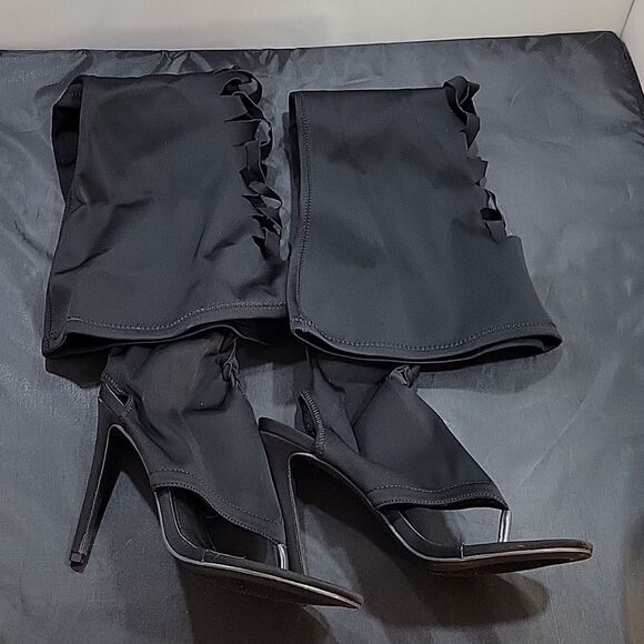 BRAND NEW CAPE ROBBIN KNOTTED HIGH HEEL THIGH HIGH OPEN TOE SANDAL - Picture 3 of 16